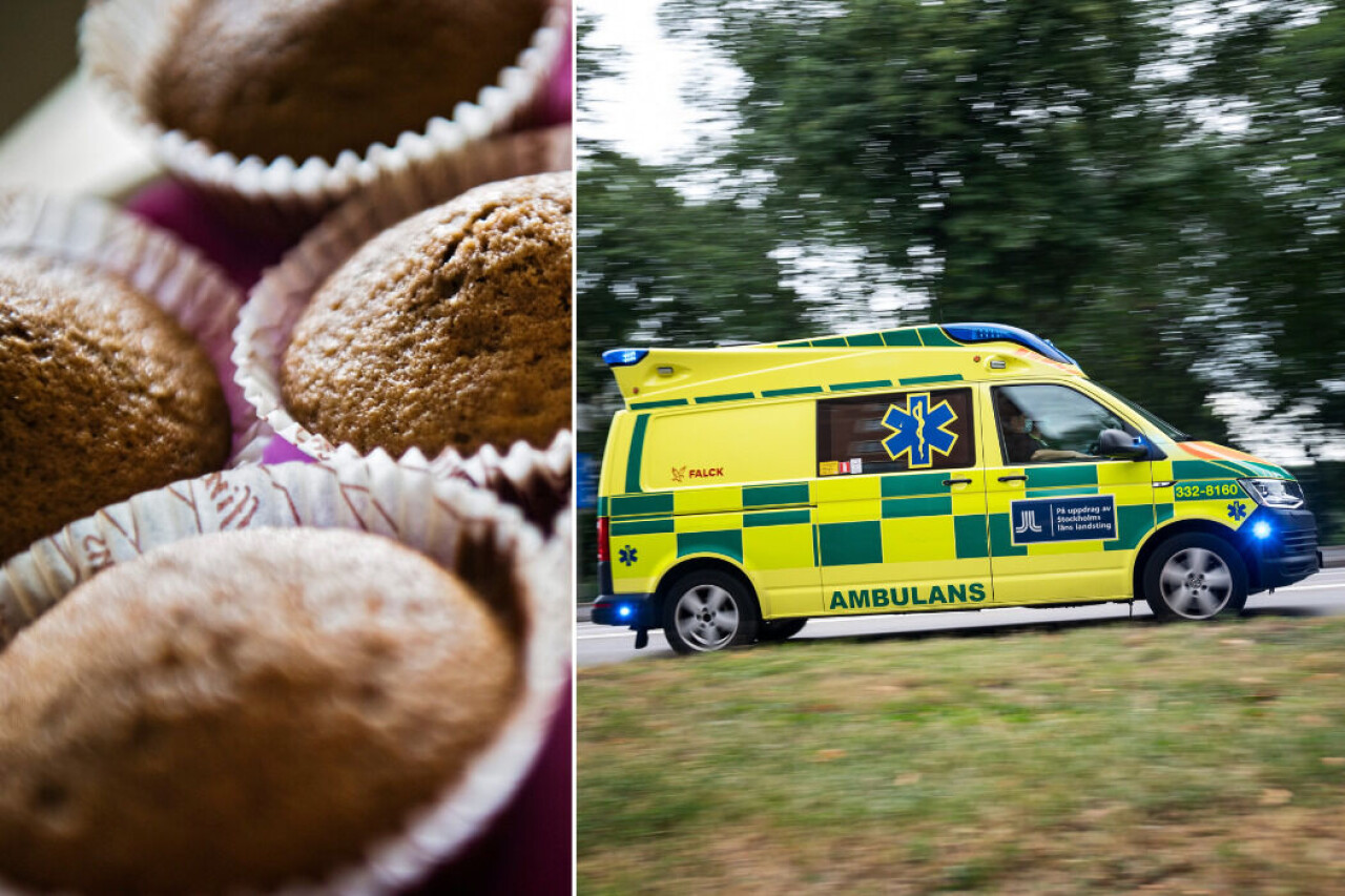 En kvinna hade fått haschmuffins av sin chef och lagt dem hemma i frysen – utan att varna de andra i familjen, vilket resulterade i ett två andra familjemedlemmar fick föras med ambulans till sjukhus.