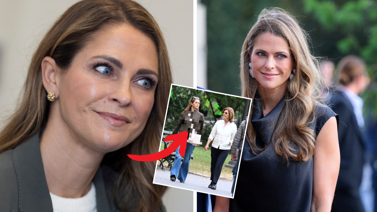 Prinsessan Madeleine visar upp dyra detaljen. 